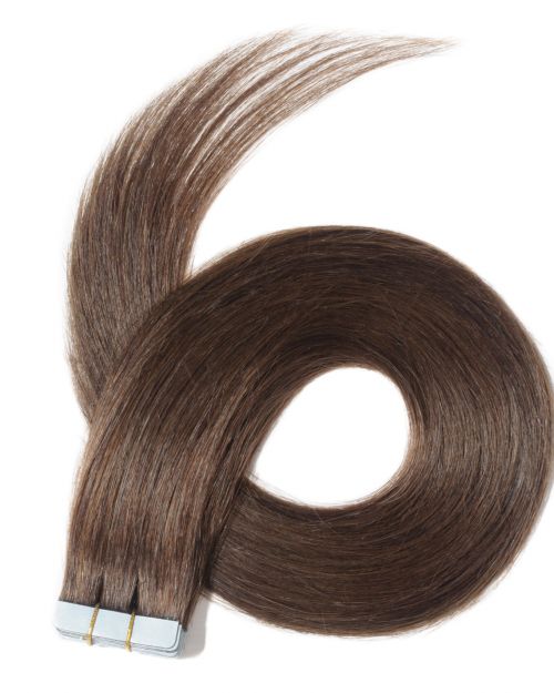 20 Streifen (40g/50g) Dunkelbraun #2 Tape in Extensions