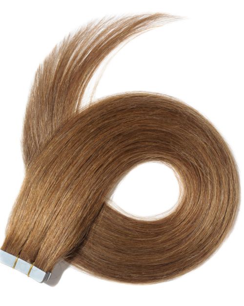 20 Streifen (40g/50g) Hellaschbraun #8 Tape in Extensions