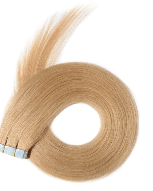 20 Streifen (40g/50g) Hell-Goldblond #24 Tape in Extensions
