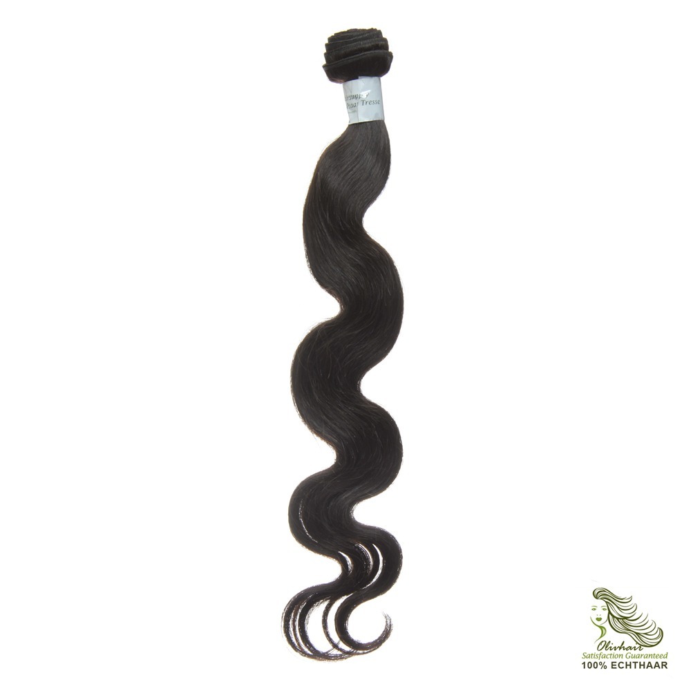 Olivhairsupply Echthaartresse Leicht Gewellt (Body Wave) #1B