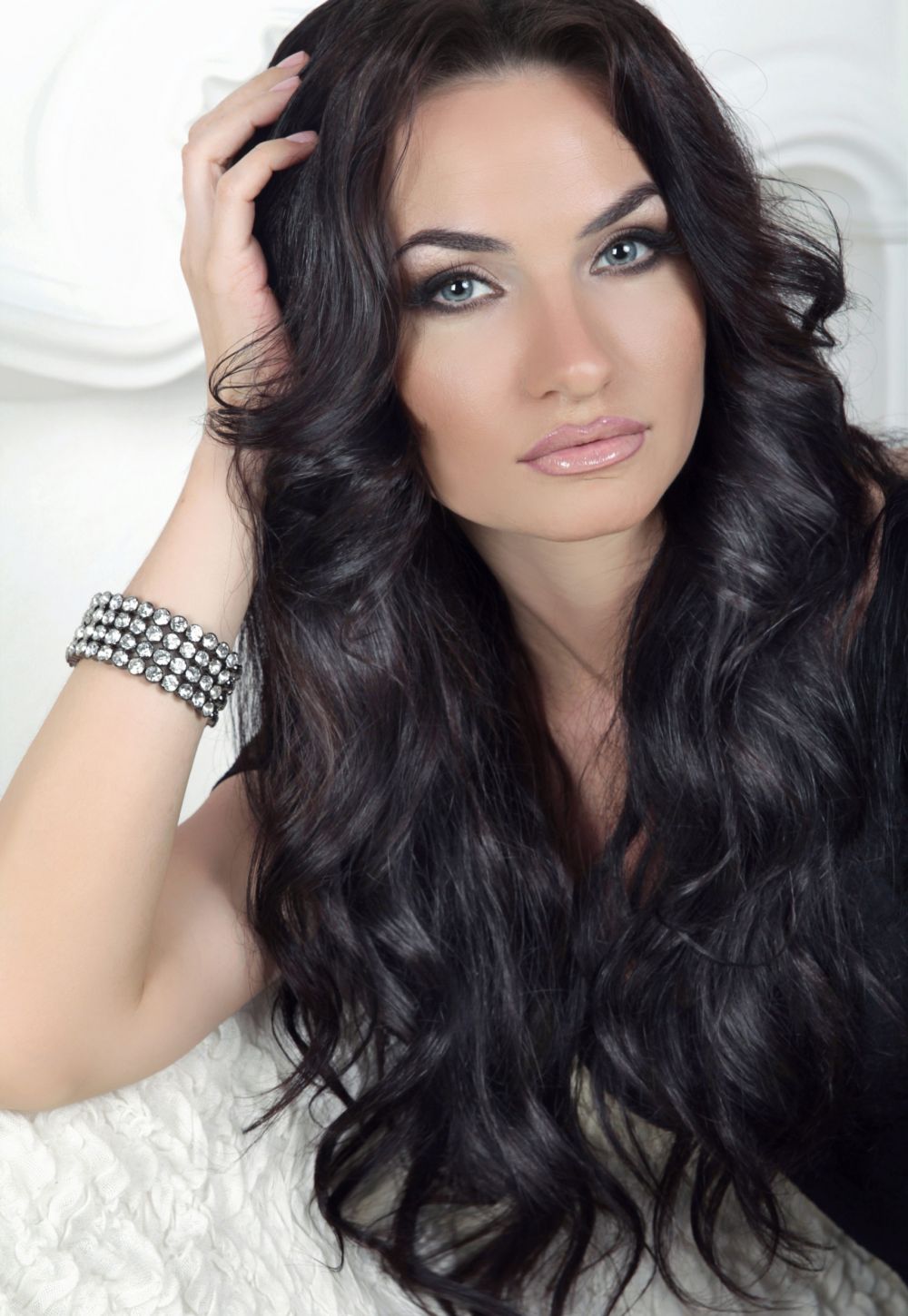 Echthaar Tressen Gewellt (Loose Wave) #1B