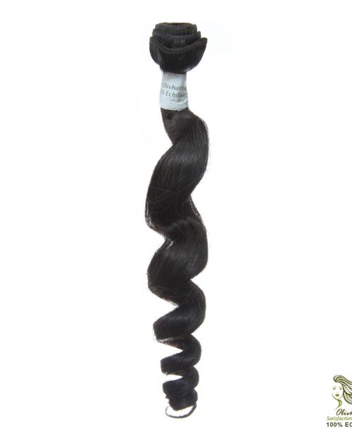 Echthaar Tressen Gewellt (Loose Wave) #1B